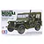 Tamiya 1/35 scale M151A1 Vietnam War U.S. Utility Truck plastic model kit box art showing a green military vehicle with a driver figure.