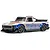 ARRMA Infraction 3S 1/12 scale electric brushless 4WD RTR RC car in white, blue, and gold with Hoon tyres, shot against a white background.