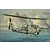 Box art painting of a US Marines AH-1W Super Cobra helicopter flying over the sea under a cloudy sky for Trumpeter model kit 05117.