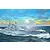 Painted box art illustration of the Italian Pola Heavy Cruiser sailing on the ocean under a sunset sky.