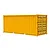 A yellow scaled 20ft shipping container plastic model kit shown against a plain white background.
