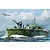 Artwork of an Elco 80' motor patrol torpedo boat cruising on the ocean with crew and an aircraft in the sky.