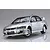 A completed and painted silver 1/24 scale model of a Mitsubishi Lancer Evolution IX GSR car on a reflective white background.
