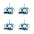 Four blue and silver BetaFPV Freestyle 1102 21000kV brushless motors arranged in a 2x2 grid on a plain white background.