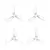 Four white 3-blade drone propellers arranged in a grid on a clean white background.