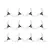 Set of twelve clear grey 3-blade RC drone propellers arranged in a 4x3 grid against a plain white background.