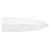 Top down view of a plain white plastic RC boat hull spare part on a white background.