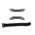 Xinlehong 1/18 battery straps set including two dark grey plastic mounting brackets and one black fabric strap.