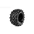 Jetko Ex-Wasteland XMT belted RC monster truck tyre mounted on a black claw rim against a white background.