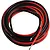 A coiled bundle of red and black 16AWG silicone wire with stripped and tinned ends against a plain white background.