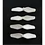 A set of four white plastic drone blades arranged horizontally against a dark textured background.