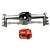 Hobby Plus aluminium rear axle housing in silver with a separate red differential cover on a white background.