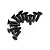 A collection of black countersunk coarse thread screws arranged on a plain white background.