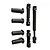 Hobby Plus driveshaft and rear axle hub set containing seven black plastic RC replacement parts against a white background.