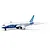 Studio product shot of the E-Flite Micro Boeing 787 Dreamliner RC airplane in white and blue livery against a plain white background.