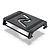 INOV8 1/10 carbon fibre car stand in black and silver against a white background.