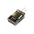 Spektrum AR8020T 8ch telemetry receiver shown from an angle against a white background, featuring transparent casing and antenna wires.