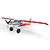 E-Flite Turbo Timber Evolution STOL 1.5m RC plane in red, white, and black livery with large tundra wheels.