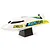 Pro Boat Jet Jam V2 12 inch electric RC speed boat in white resting on a black display stand against a white background.