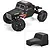 Pro-Line matte black cab-only body mounted on an RC crawler chassis, with an inset showing the standalone unpainted or solid body shell.
