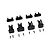 FMS Toyota LC80 black plastic scale door handle set with 16 pieces including handles and mounting screws.