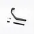 FMS 1/10 scale Toyota LC80 Landcruiser snorkel accessory set including snorkel body, mounting bracket, hardware, and pad against a white background.