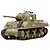 Studio shot of a green Heng Long M4A3 Sherman RC tank in 1/30 scale with tracks and white star markings on a clean white background.