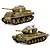 Heng Long Sherman and Pershing M26 RC tanks in green finish on a clean white background.