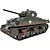 Taigen 1/16 scale M4A3 Sherman RC tank in olive green with weathering effects and white star markings against a plain white background.