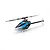 Studio product shot of the Blade Revolution 155 CP RC helicopter in blue, black, and white livery against a clean white background.