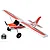 Arrows RC Bigfoot 1.3m trainer airplane in white and red livery with large tundra wheels and included radio transmitter.