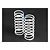 Two white ARRMA RC shock springs with blue identification markings on a black background.