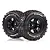 Louise 2.2/3.0" SC-Rock Tyres on Black Spoke Rims - Glued Short Course Wheels w/ Foam 2Pcs L-T3229SBTF