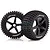 Louise 3.8" T-Rock Tyres on Black Spoke Rims - Glued Truggy Wheels w/ Foam 2Pcs L-T3251B