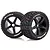 Louise 3.8" T-Rocket Tyres on Black Spoke Rims - Glued Truggy Wheels w/ Foam 2Pcs L-T3250B