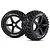 Louise 3.8" T-Apollo Tyres on Black Spoke Rims - Glued Truggy Wheels w/ Foam 2Pcs L-T3252B