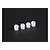 Four small white plastic pivot balls arranged in a row against a dark background.