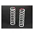 Two white ARRMA RC shock springs standing upright on a dark surface, each featuring a red paint mark on the top coil for identification.