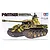 Tamiya 1/35 scale German Panther Ausf.A tank model kit box art showing a camouflaged tank with two crew members.