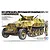 Tamiya 1/35 scale German Kanonenwagen Ausf.D half-track model kit box art showing a camouflaged vehicle with a short-barreled cannon and a soldier painting markings.