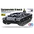 Tamiya 1/35 scale German Sturmgeschütz III Ausf.B model kit box art showing a painted tank model with a commander figure.
