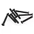 A small pile of black metal countersunk machine screws with cross-head drives.