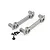Two gunmetal grey aluminium RC bumper mounts with four small black screws on a white background.
