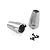Two gunmetal grey aluminium rear axle covers for an RC car, shown with four small black screws on a white background.
