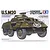 Box art for a Tamiya 1/35 scale U.S. M20 Armored Utility Car plastic model kit, showing an illustration of the olive drab vehicle with a soldier.