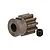 Traxxas 11-tooth 1-module steel pinion gear with a black grub screw, isolated on a white background.