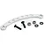 A silver aluminium steering Ackerman plate for Rovan 5IVE-T, including two black screws, two ball bearings, and two black washers.