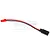 A JST male to Futaba female adapter cable with red and black wires against a white background.