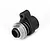 A black plastic steering horn with a metal servo saver assembly on a white background.
