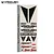 A rectangular sheet of Vanquish Products decal stickers featuring various brand logos including KMC, Method, Rigid Industries, OMF, and Currie Enterprises.